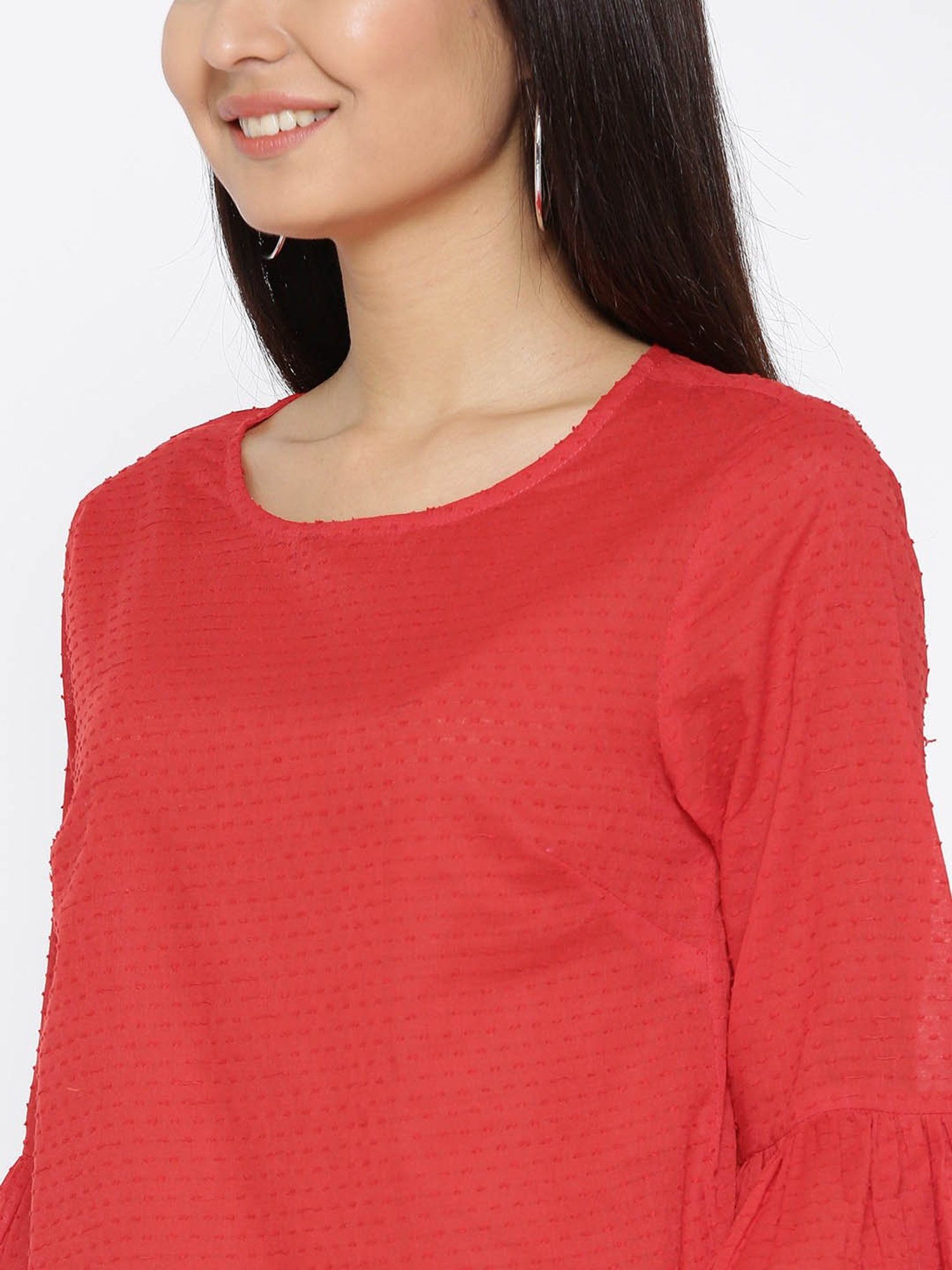Sera Red Printed Top