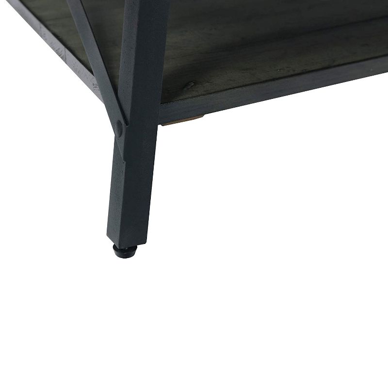 Wallace & Bay Chandler 48 Inch Long Rustic Decor Indoor Home Open Storage Coffee/Cocktail Table, Antique Gray