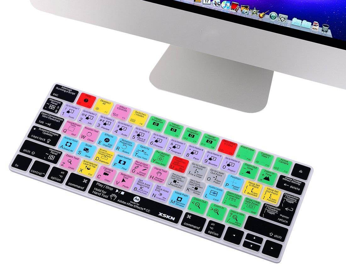 XSKN Adobe After Effects CC Shortcut Keyboard Cover for Apple Magic Keyboard (MLA22LL/A), US and EU Layout