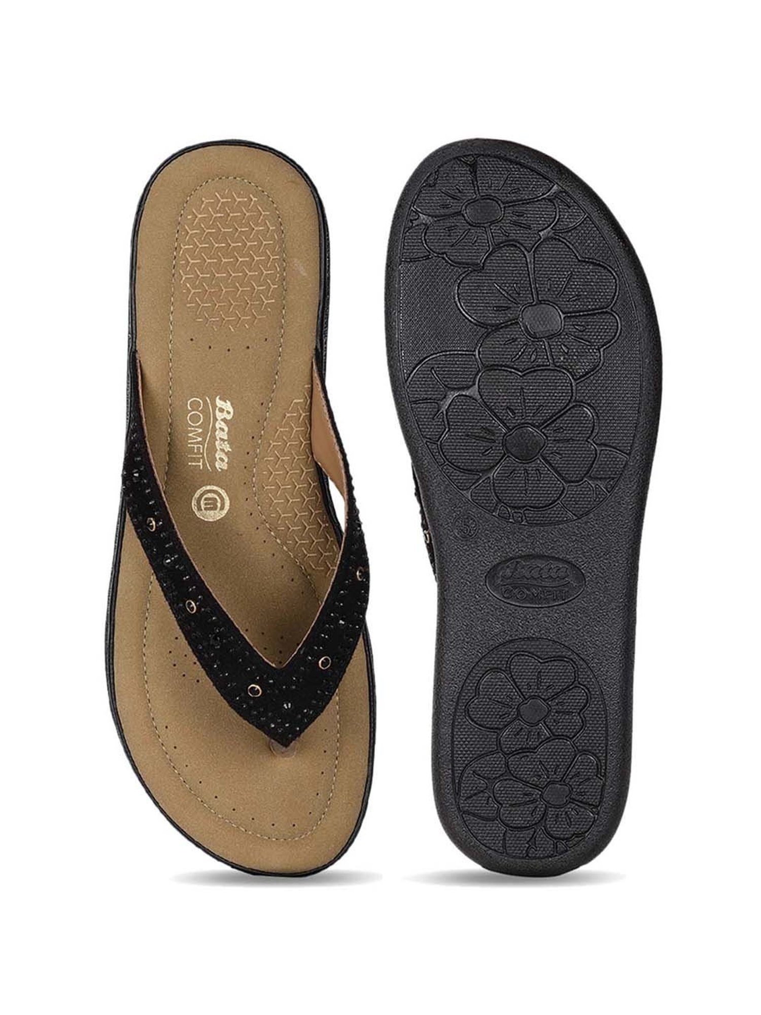 Bata Women's Black Thong Sandals