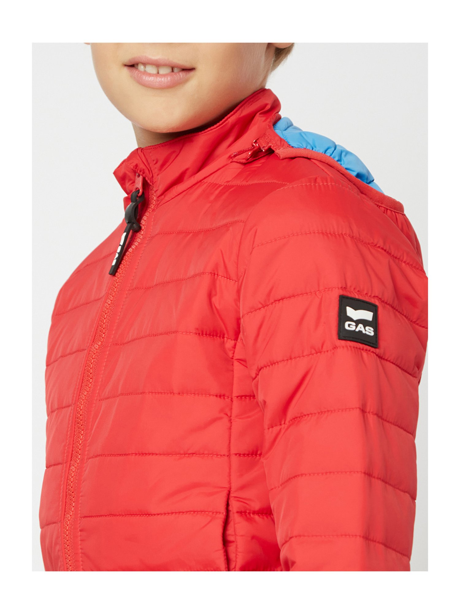 GAS Kids Red Solid Full Sleeves Puffer Jacket