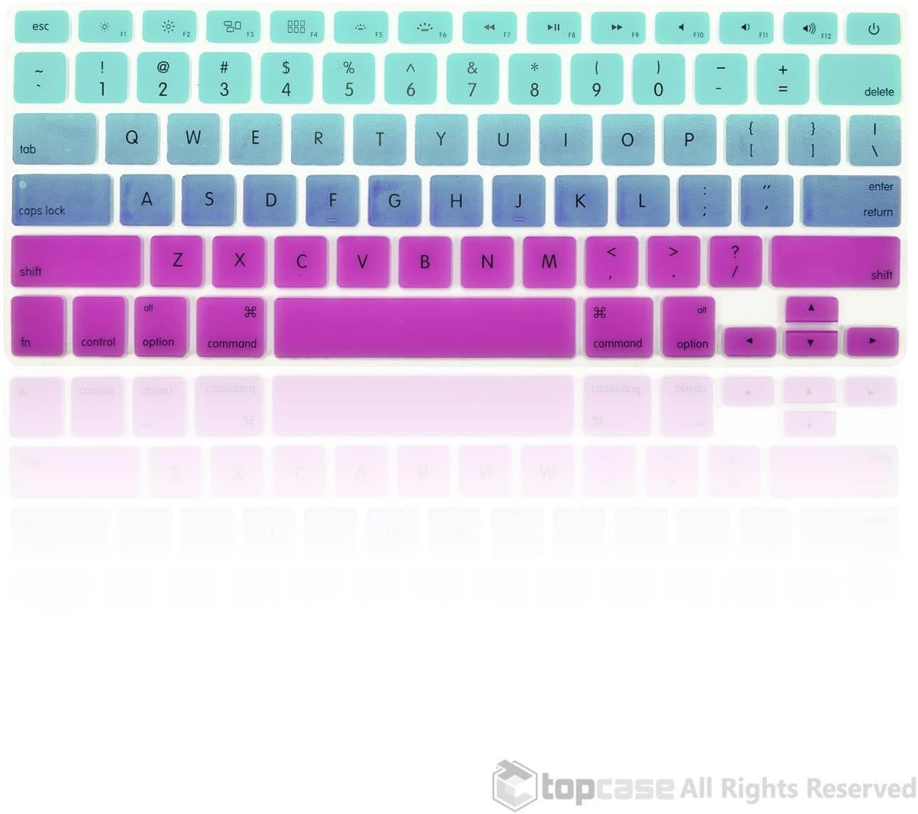 TOP CASE - Faded Ombre Series Keyboard Cover Skin Compatible with MacBook 13" Unibody/Old Generation MacBook Pro 13" 15" 17" /MacBook Air 13"/Wireless Keyboard-Light Blue&Purple