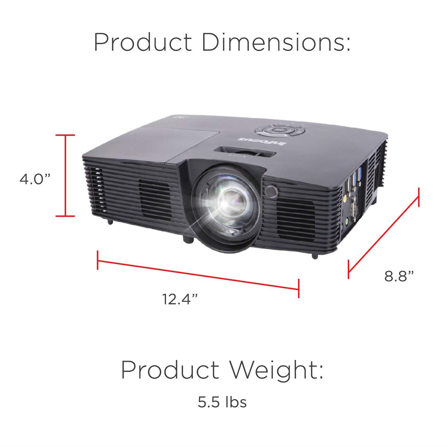 InFocus IN112XA Projector, DLP SVGA 3800 Lumens 3D Ready 2HDMI with Speakers