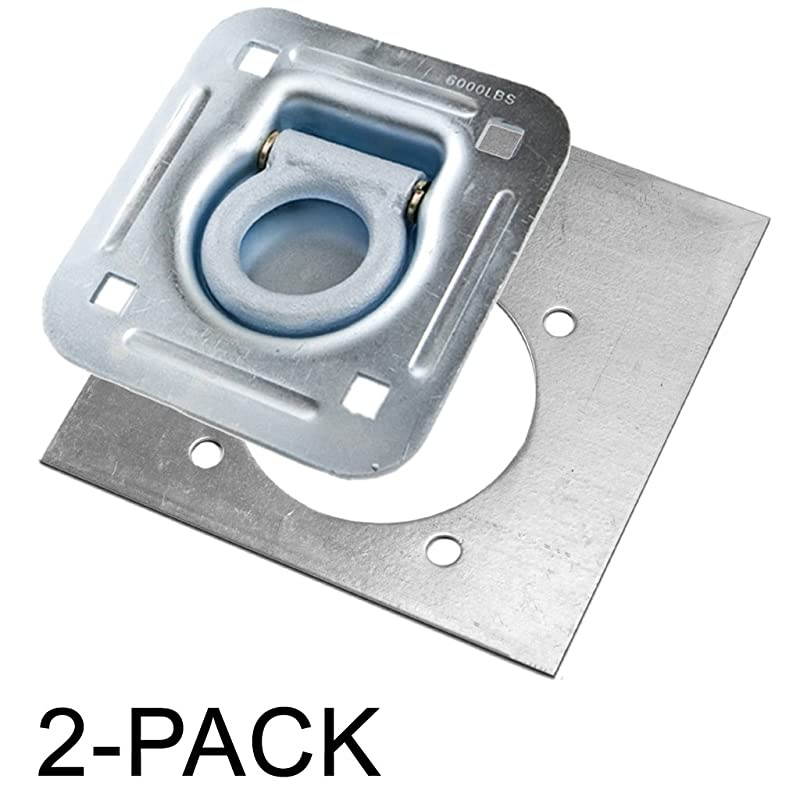 D-Ring 6,000 lb. Cap. Tiedown Anchors w/Backing Plate - 8 Pack