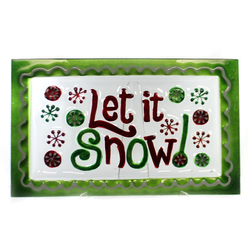 Tabletop Let It Snow Green Platter Christmas Dennis East Int'l  -  Serving Platters