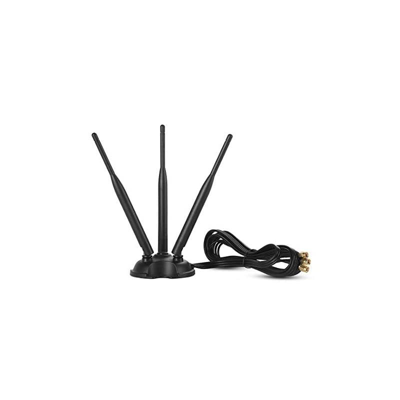 Gain Antenna SMA Male Interface with Magnetic Base 24GHz5GHz Dual Band 3 Group 6DB LTE Antenna for Wireless Router Mobile Hotspot Signal Enhancement Amplifier