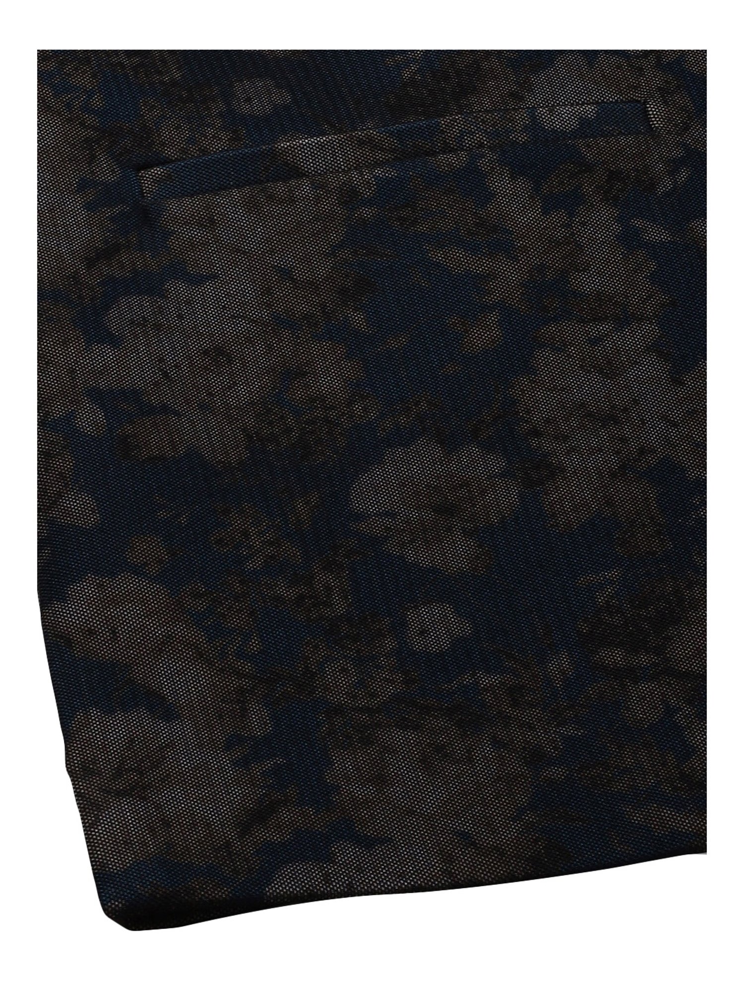 Manyavar Navy Regular Fit Floral Print Nehru Jacket