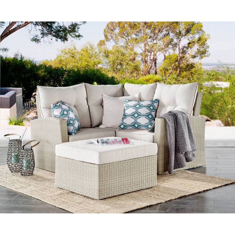 Mirabelle Outdoor Ottoman - Gold - Adore Decor