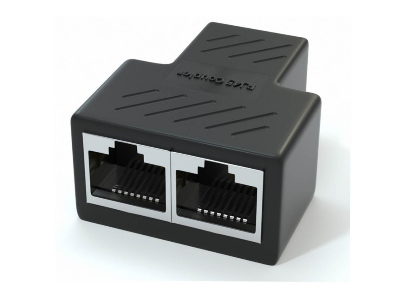 ZVVN Ethernet Splitter 1 to 2 Adapter, RJ45 Splitter Network Adapter 1 Female to 2 Port Female CAT 5/CAT 6 LAN Splitter Ethernet Socket Connector 8P8C Extender with PCB Board Inside