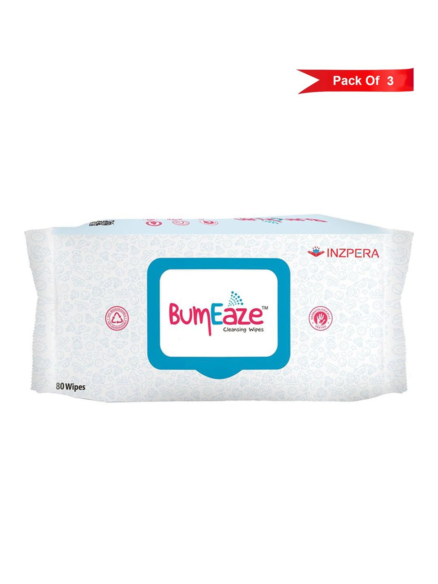 Inzpera BumEaze Cleansing Wipes (80 Pcs) - Pack of 3