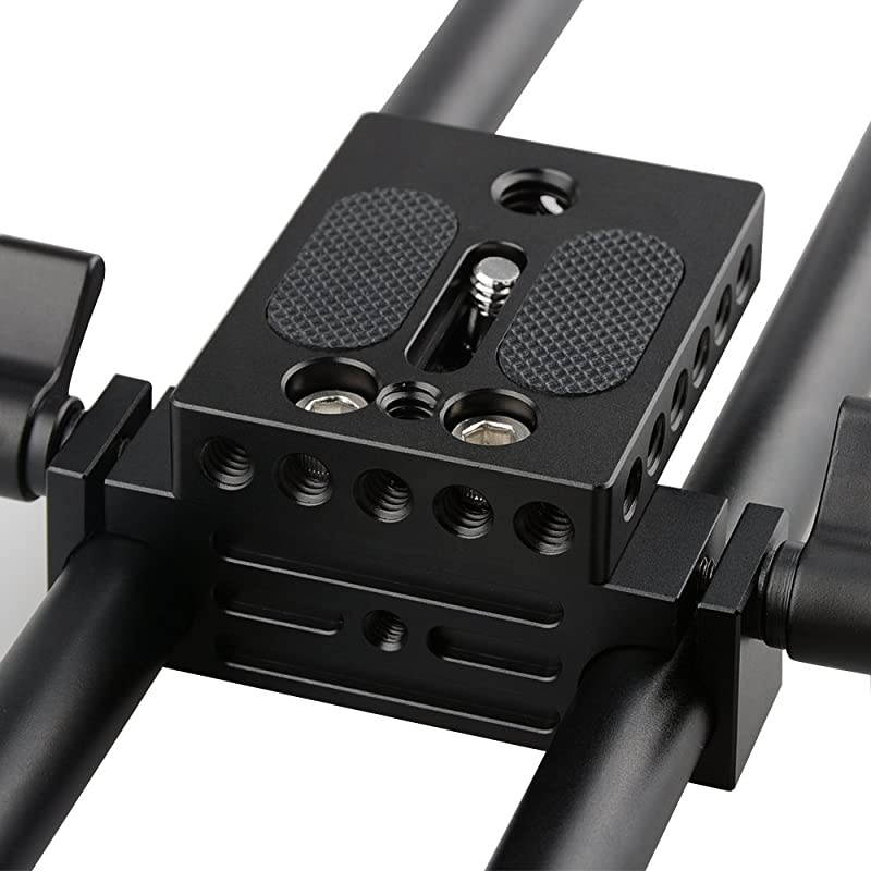 Camera Baseplate with 15mm Railblock for DSLR Rig 15mm Rod Rail Support System