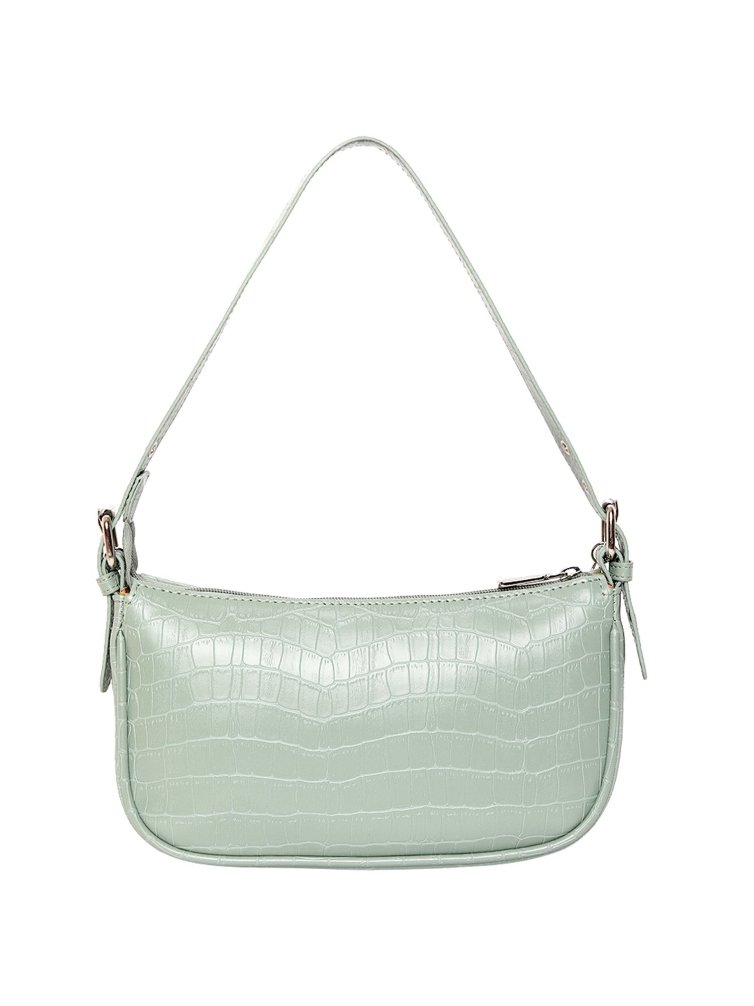 Lino Perros Green Textured Medium Shoulder Handbag