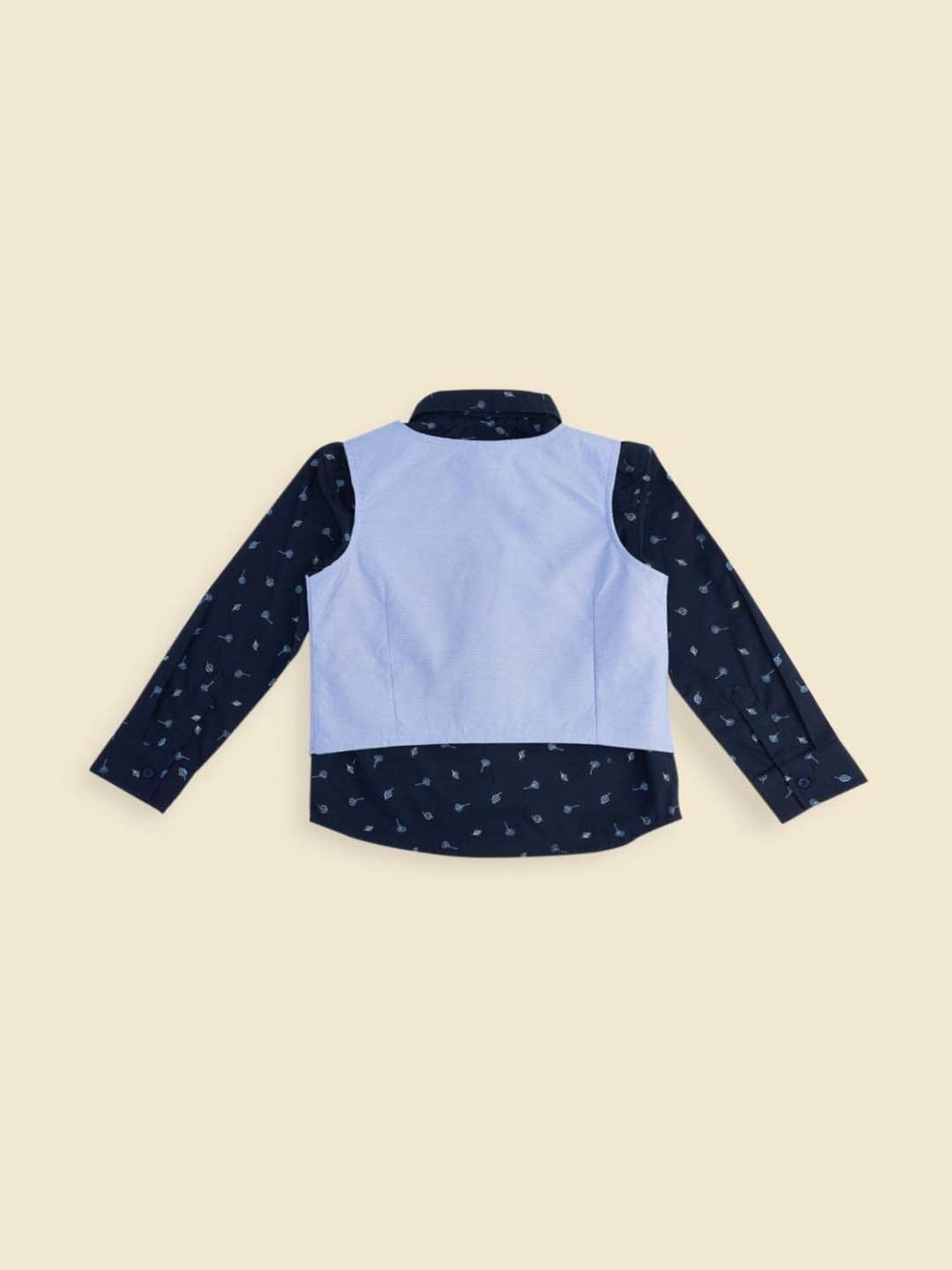 Pantaloons Baby Kids Navy Cotton Printed Full Sleeves Shirt