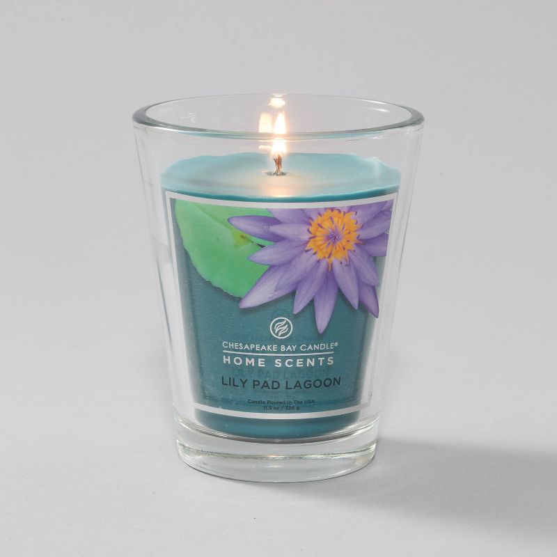 11.5oz Glass Jar Lily Pad Lagoon Candle - Home Scents By Chesapeake Bay Candle