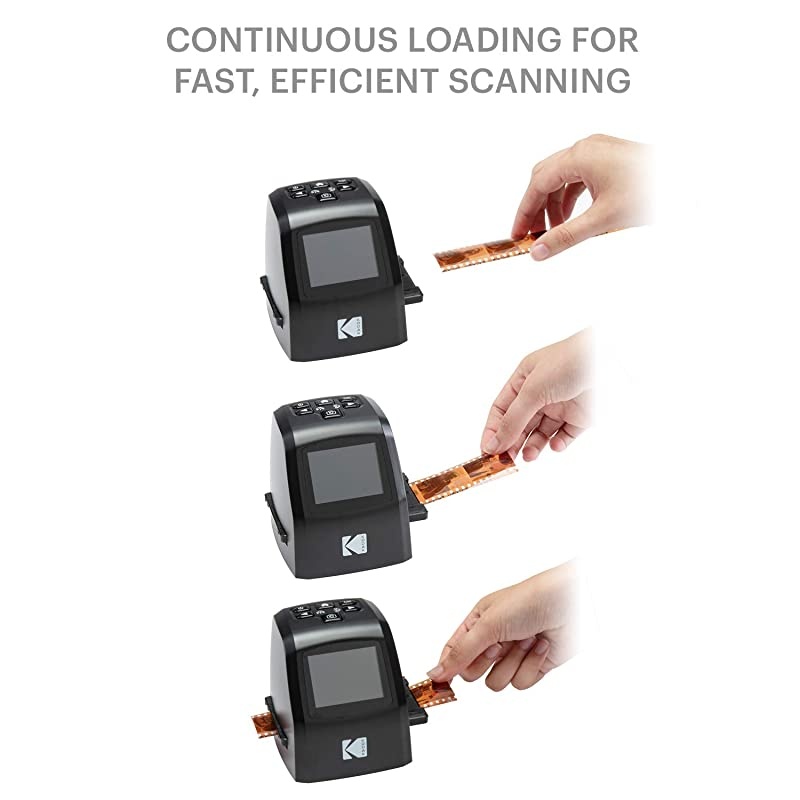 Mini Digital Film amp Slide Scanner Converts 35mm 126 110 Super 8 amp 8mm Film Negatives amp Slides to 22 Megapixel JPEG Images Includes 24 LCD Screen Easy Load Film Adapters