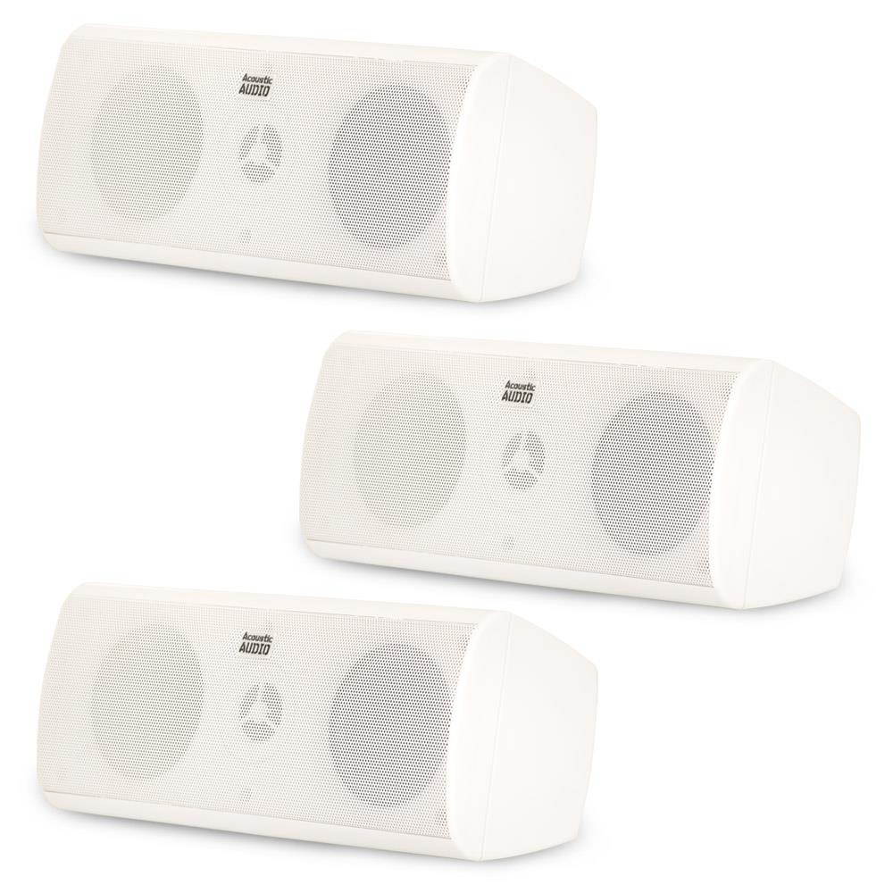 Acoustic Audio AA35CW Indoor 3 Way Speakers 1200 Watts White Bookshelf 3 Speaker Set AA35CW-3S