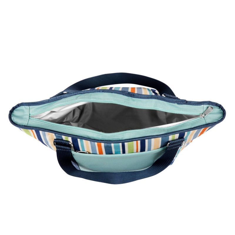 Oniva Topanga 19qt Cooler Tote Bag - Sky Blue with Multi Stripe Pattern