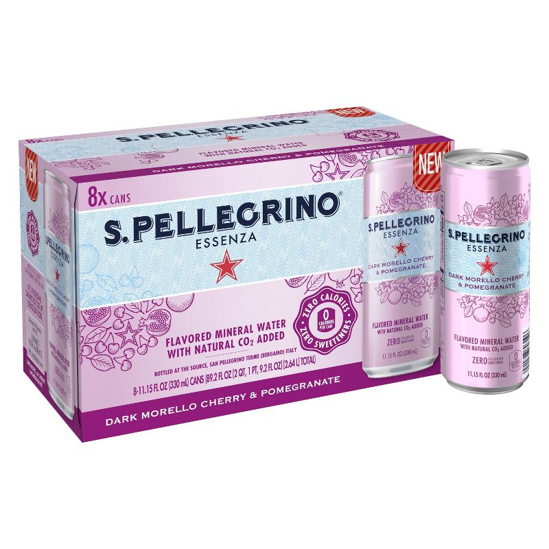 S.Pellegrino Essenza Tangerine & Wild Strawberry Flavored Mineral Water - 8pk/11.15 fl oz Cans