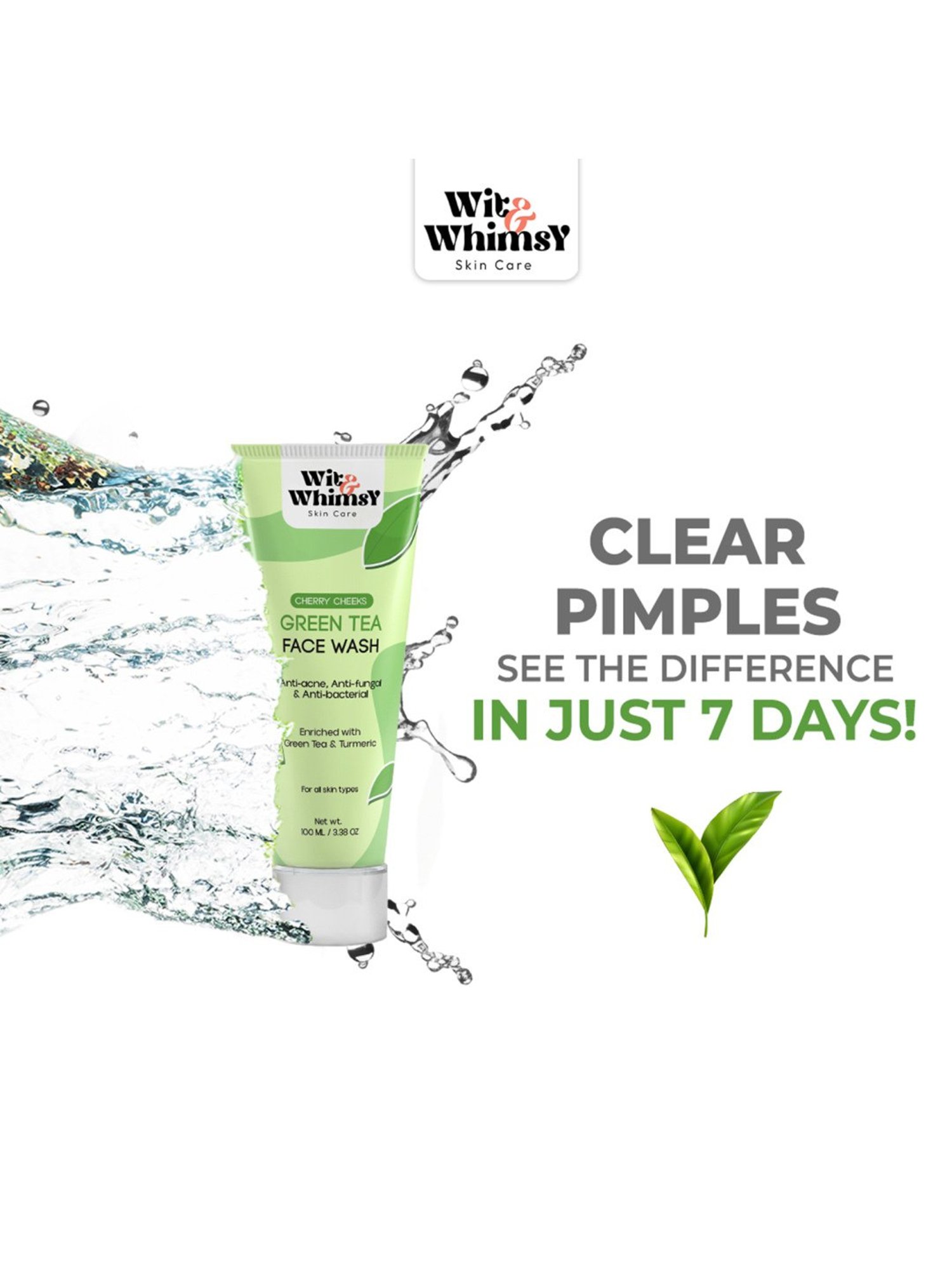 Wit & Whimsy Cherry Cheeks Green Tea Face Wash - 100 ml