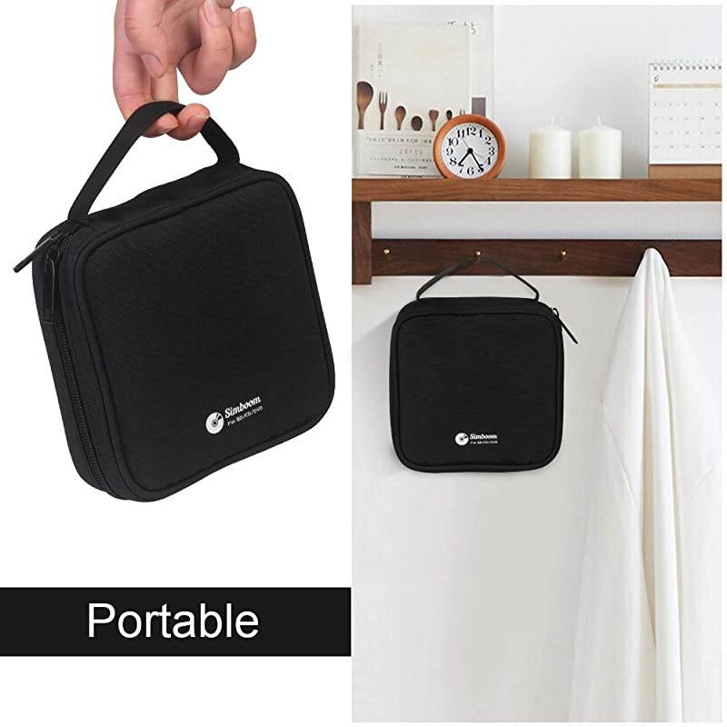DVD Case  Disc Storage Wallet 32 Capacity Nylon CDDVD Holder Organizer Bag for Car Travel Black