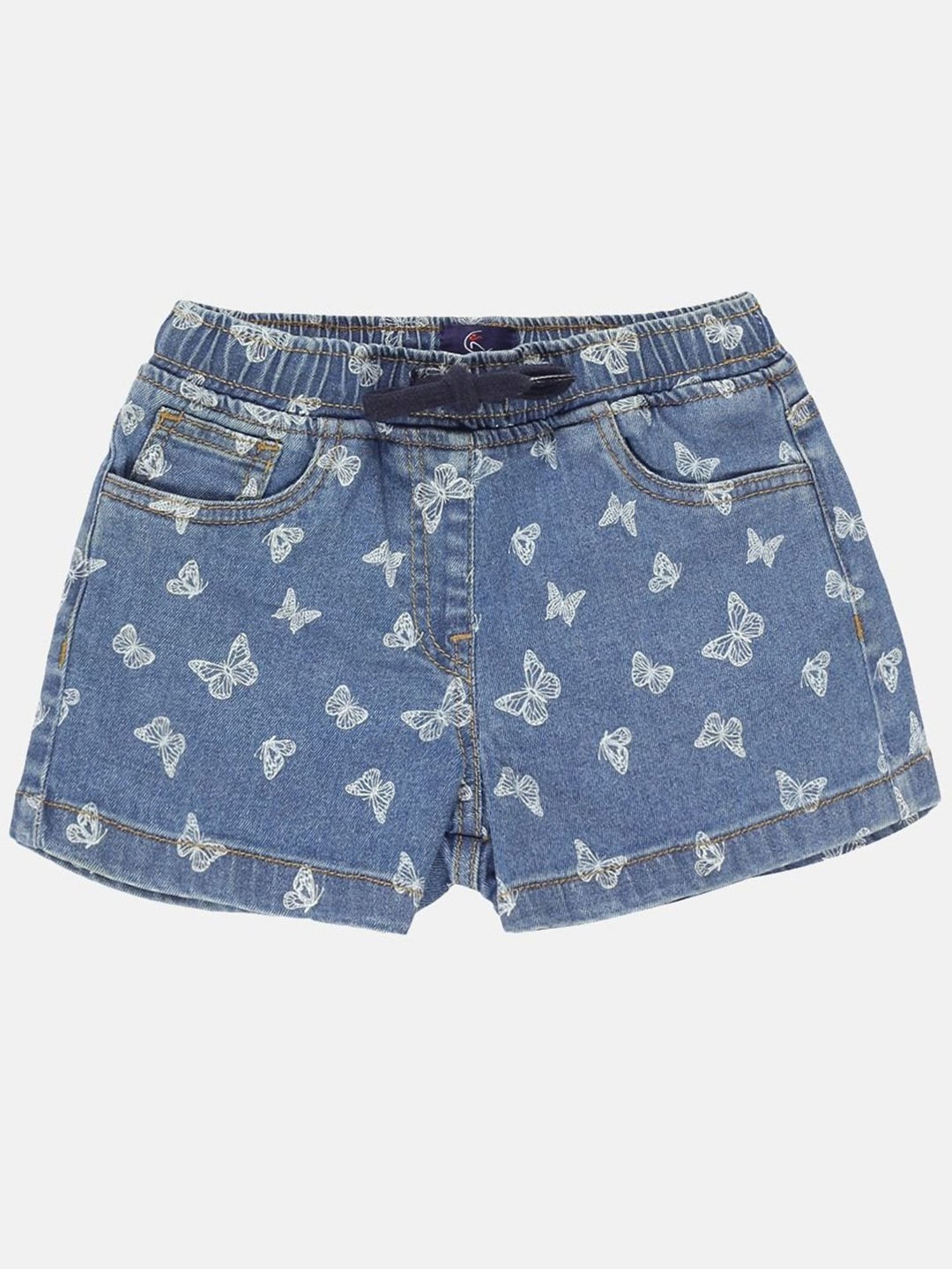 Kiddopanti Kids Blue Printed Shorts