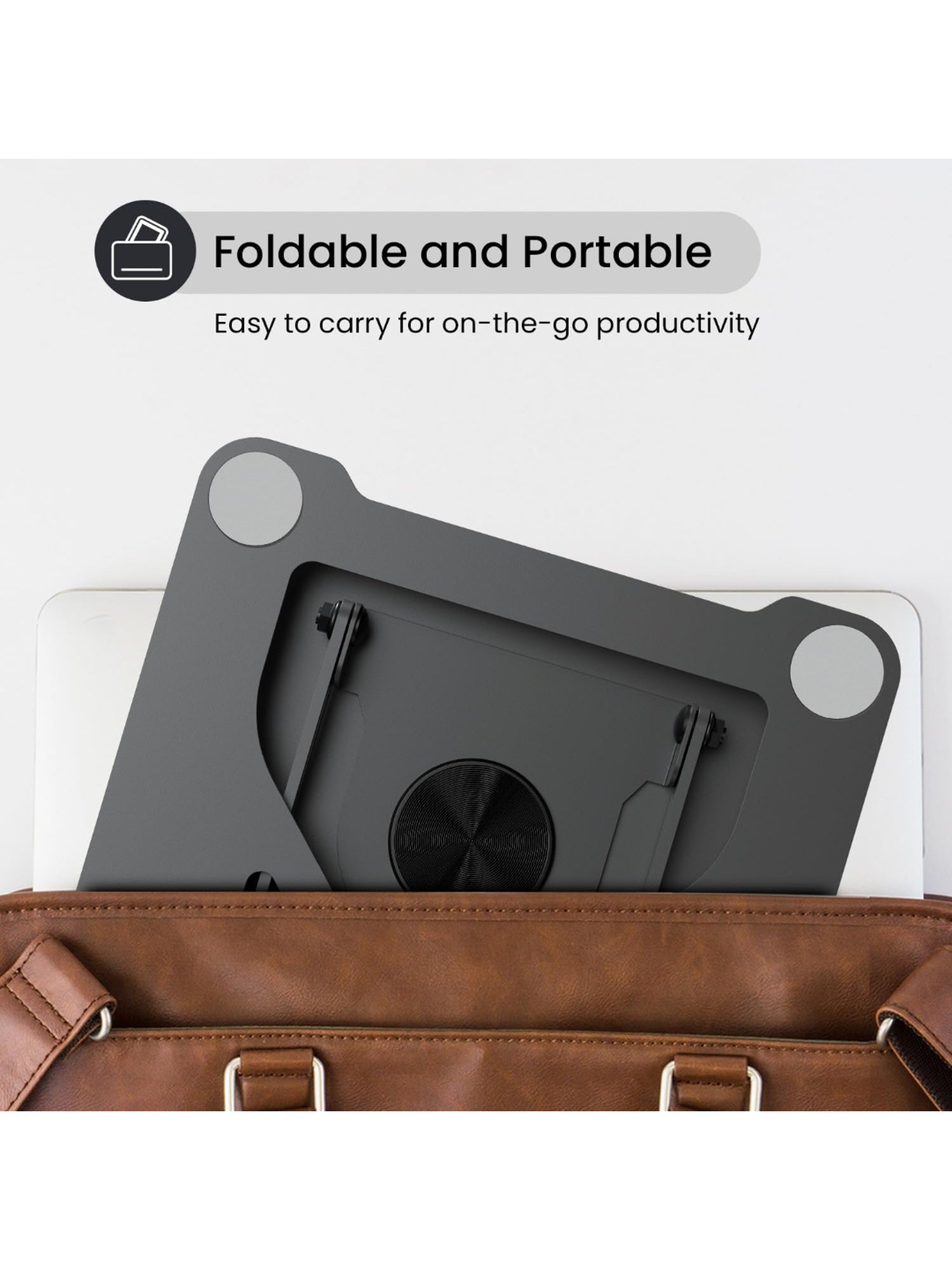 Portronics My Buddy K11 Metal Adjustable Laptop Stand with 360 degree Rotation (Black)