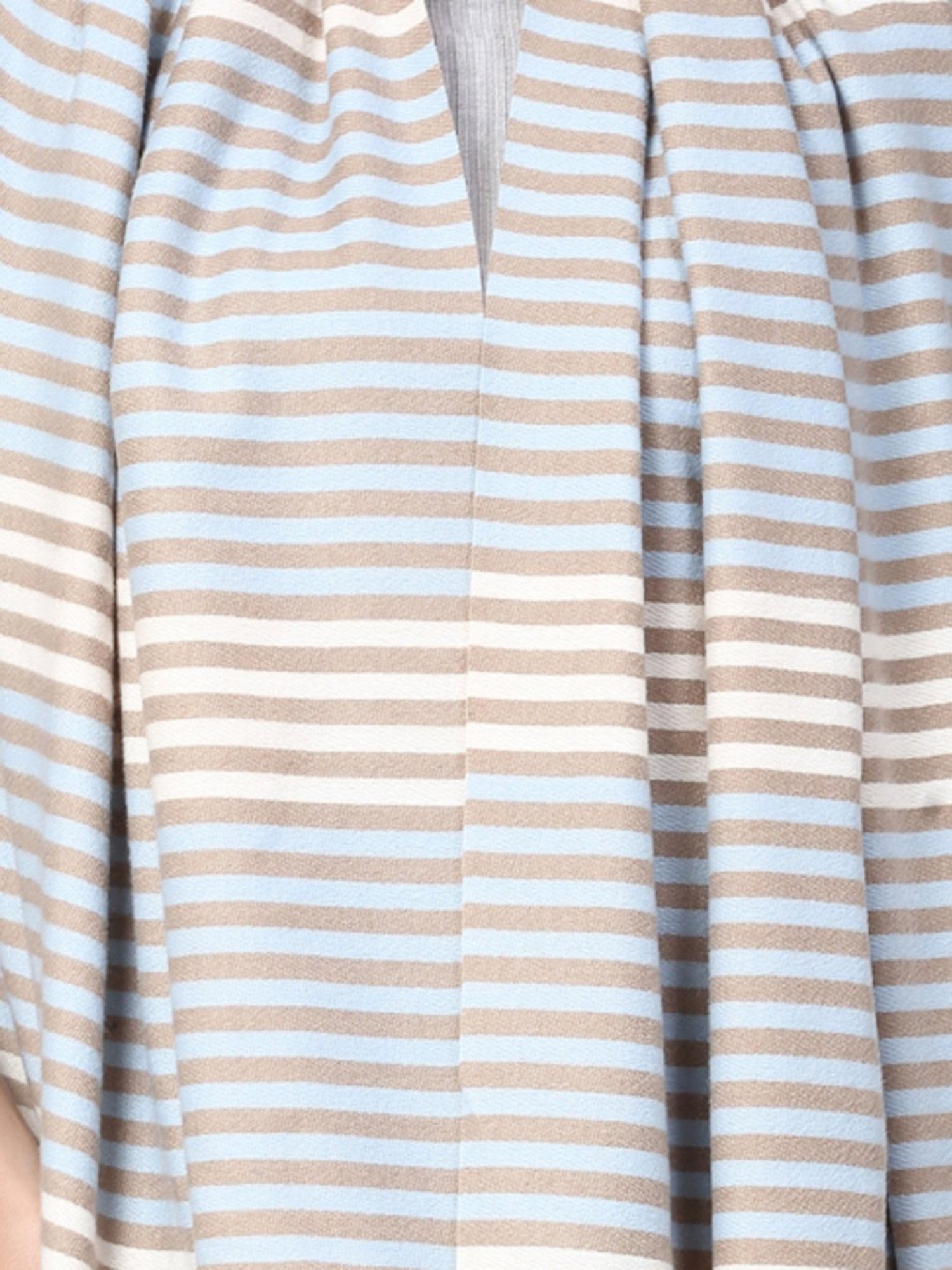 Mafadeny Khaki & Blue Striped Stole
