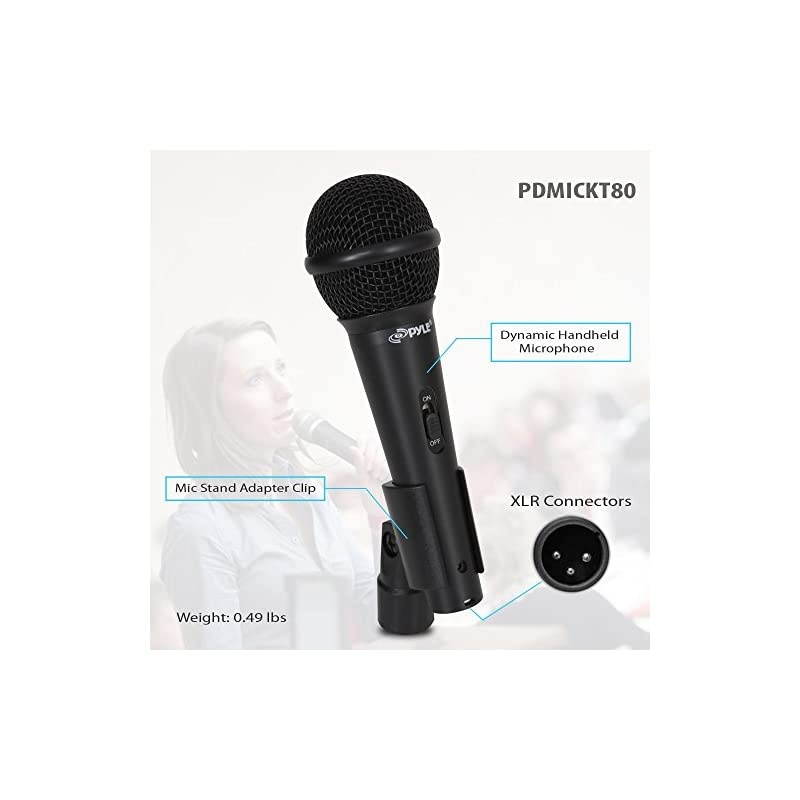 3-Piece Professional Dynamic Microphone Kit - Cardioid Unidirectional Vocal Handheld Microphone with Hard Carry Case & Mic Holder/Clip -  PDMICKT80