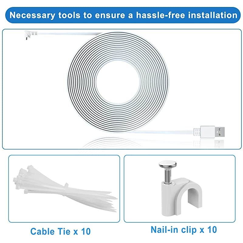 10 Feet Right Angled Micro USB Power Cable with QC 30 Charger Brick 2PackPower Supply Adapter and Charging CordOutdoor Quick Charger for Arlo ProArlo Pro 2Arlo GoArlo Security Light