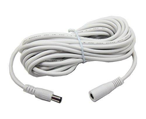 universal extension cablefor dericam s1, s2, b1, b2 series, compatible with 12v power adaper of other brands cctv/ip camera, 5.5mm dc plug white 10ft