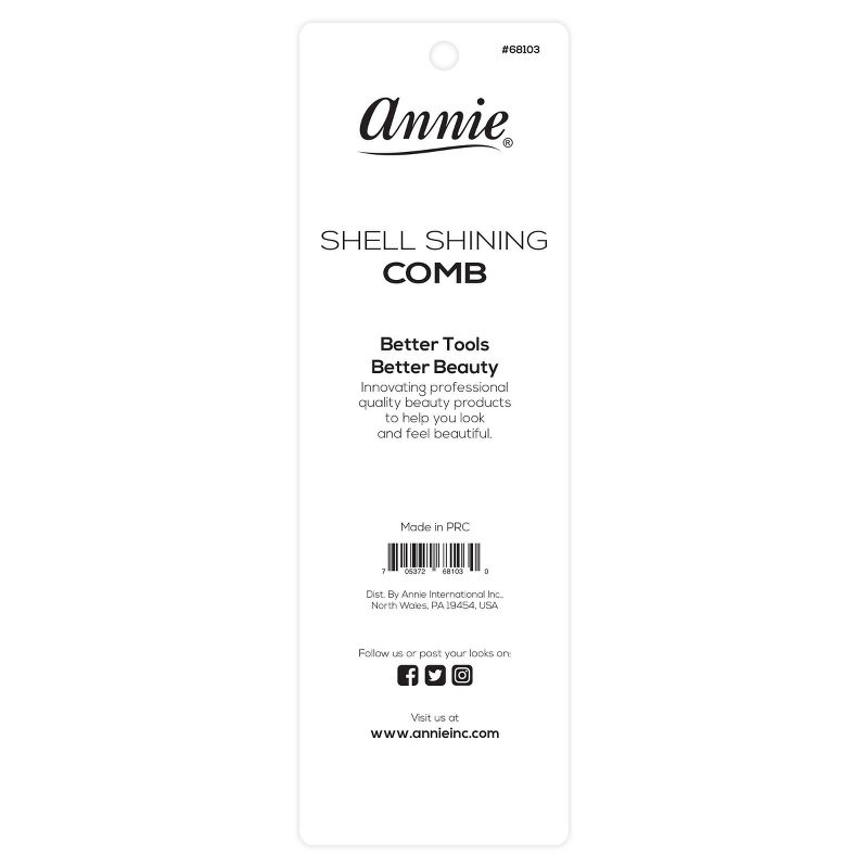 Annie Shell Long Tail Shining Comb - 2ct