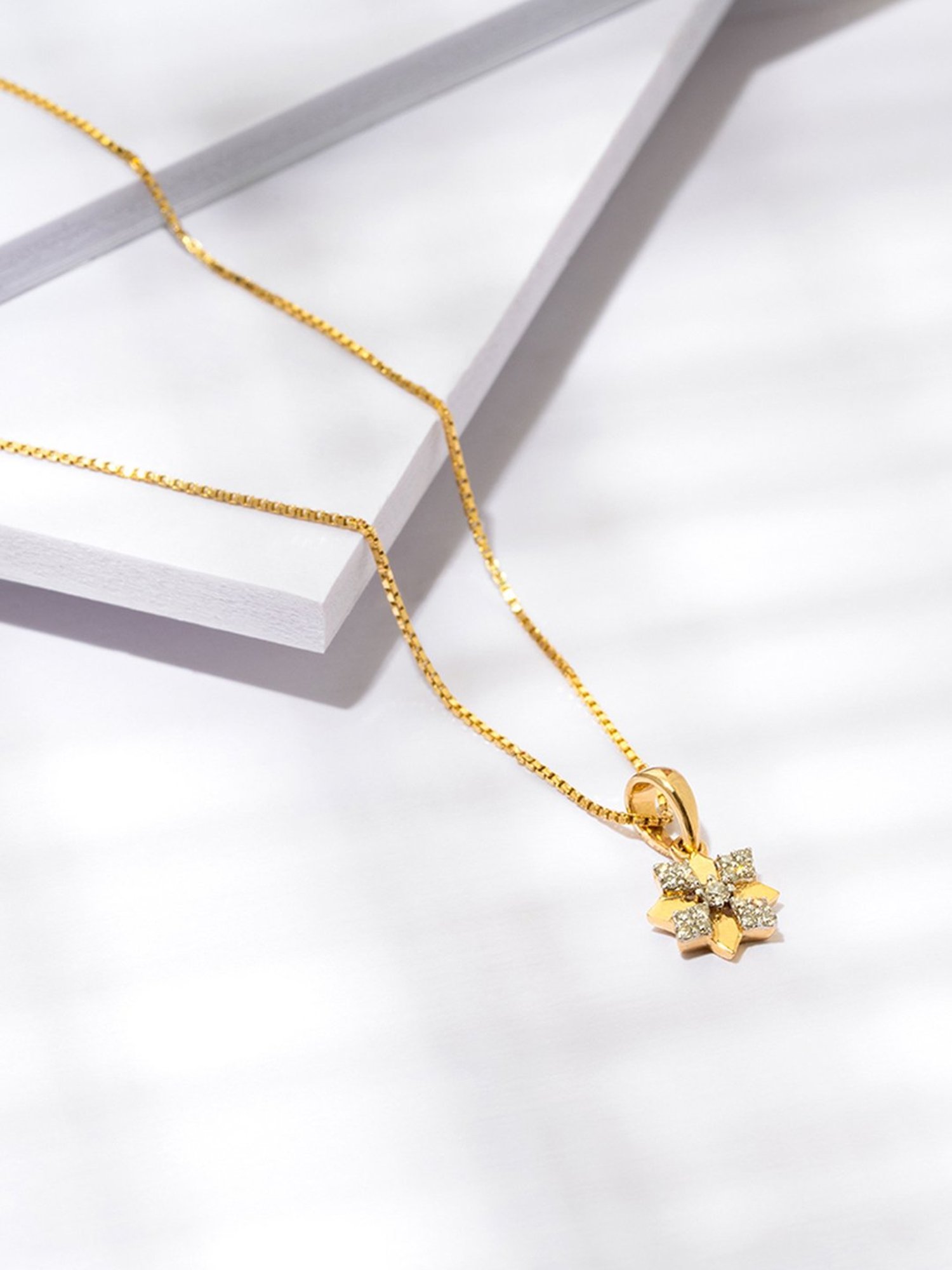 Mia by Tanishq 14 Karat Yellow Gold Two to Tango Diamond Necklace