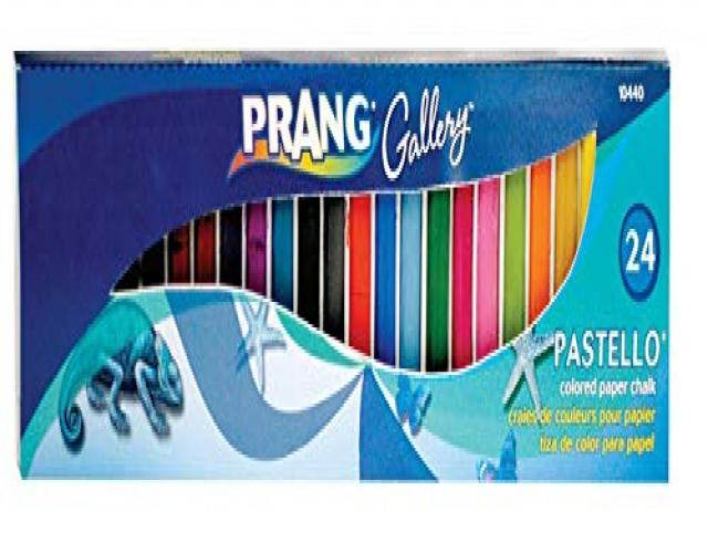Prang Pastello Non-Toxic Square Colored Paper Chalk, 5/16 X 2-1/8 in, Assorted Color, Pack of 24