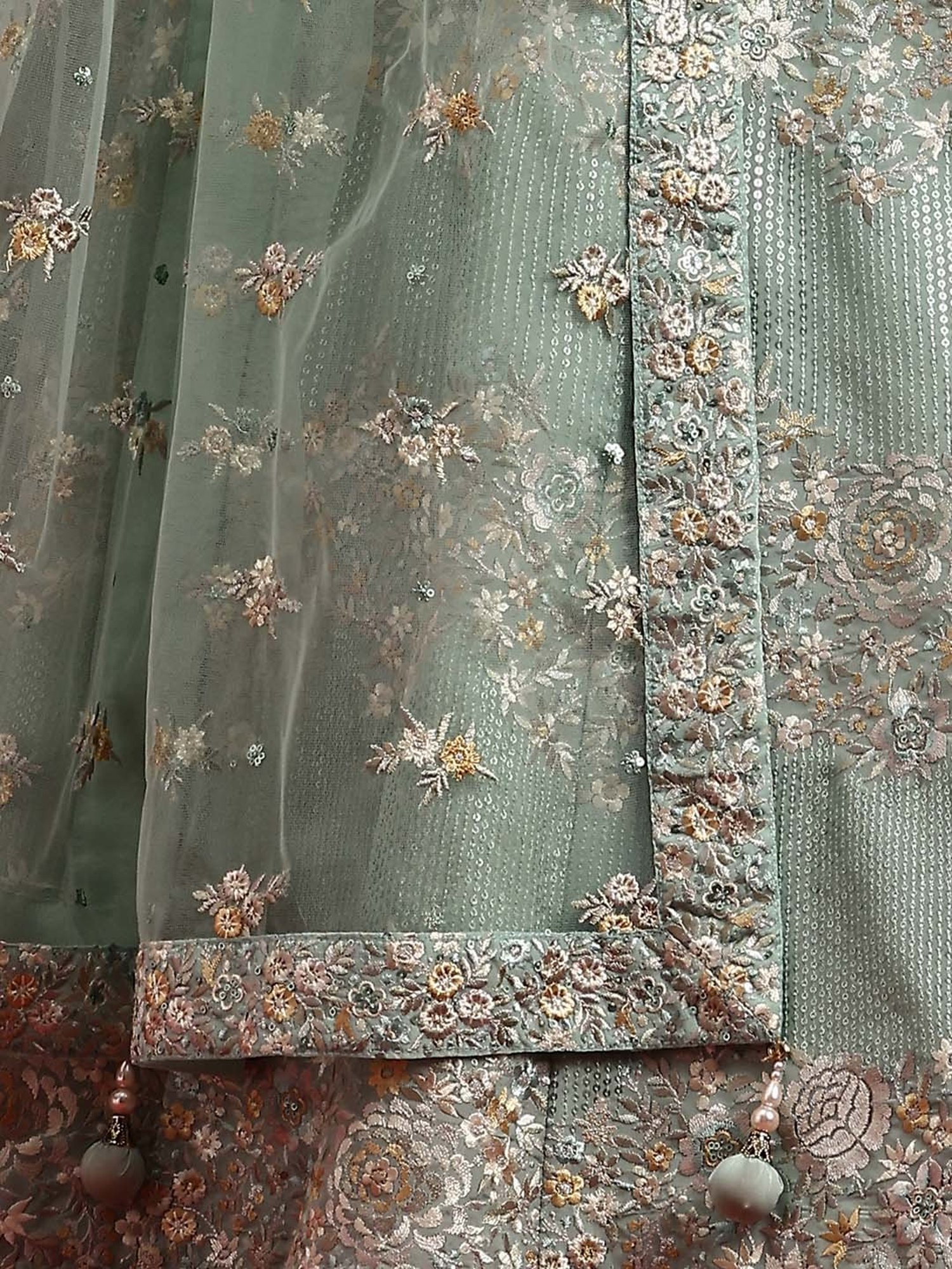 Libas Art Green Embroidered Lehenga Choli Set With Dupatta