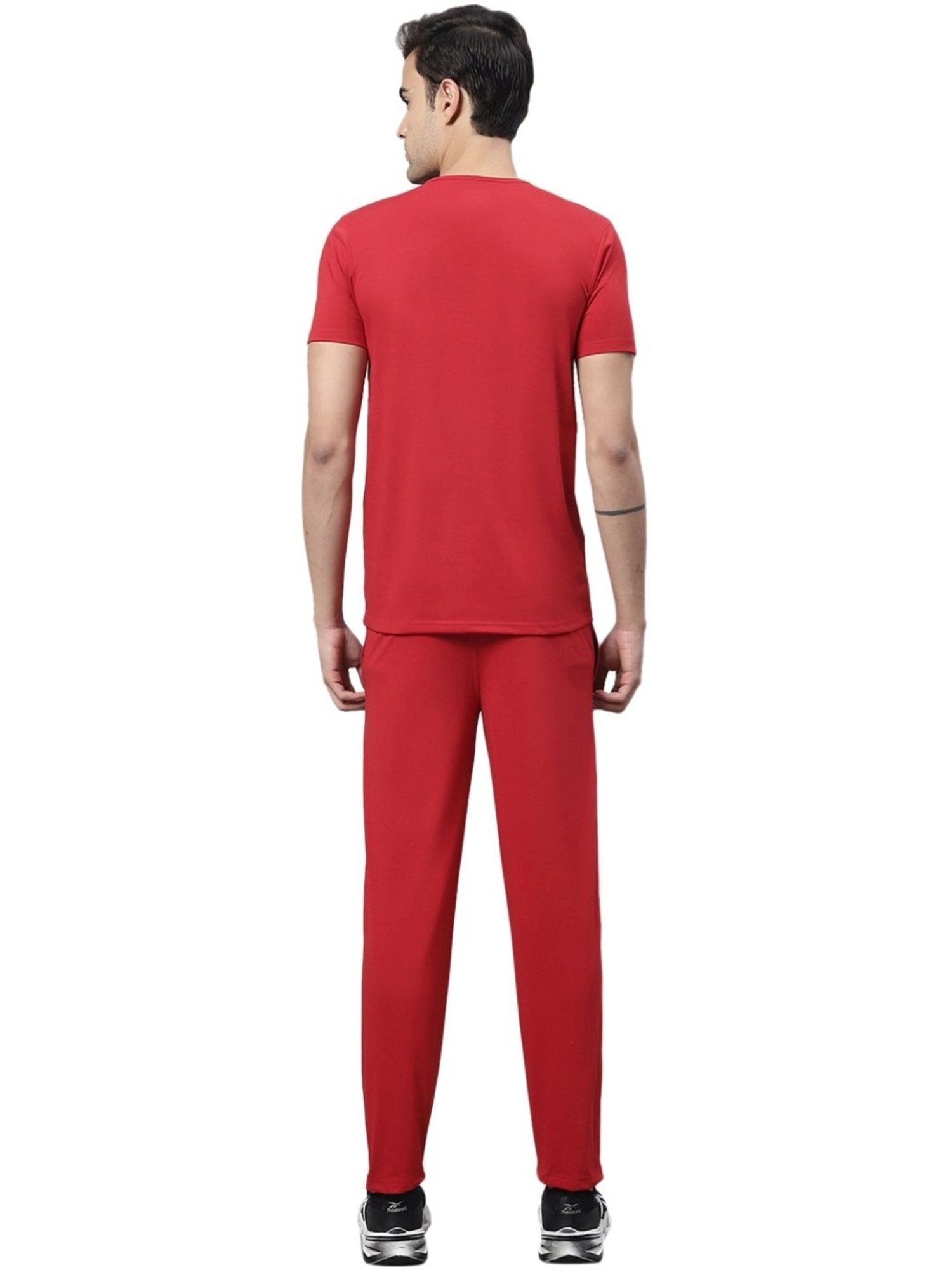 Vimal Jonney Red Cotton Regular Fit Tracksuit