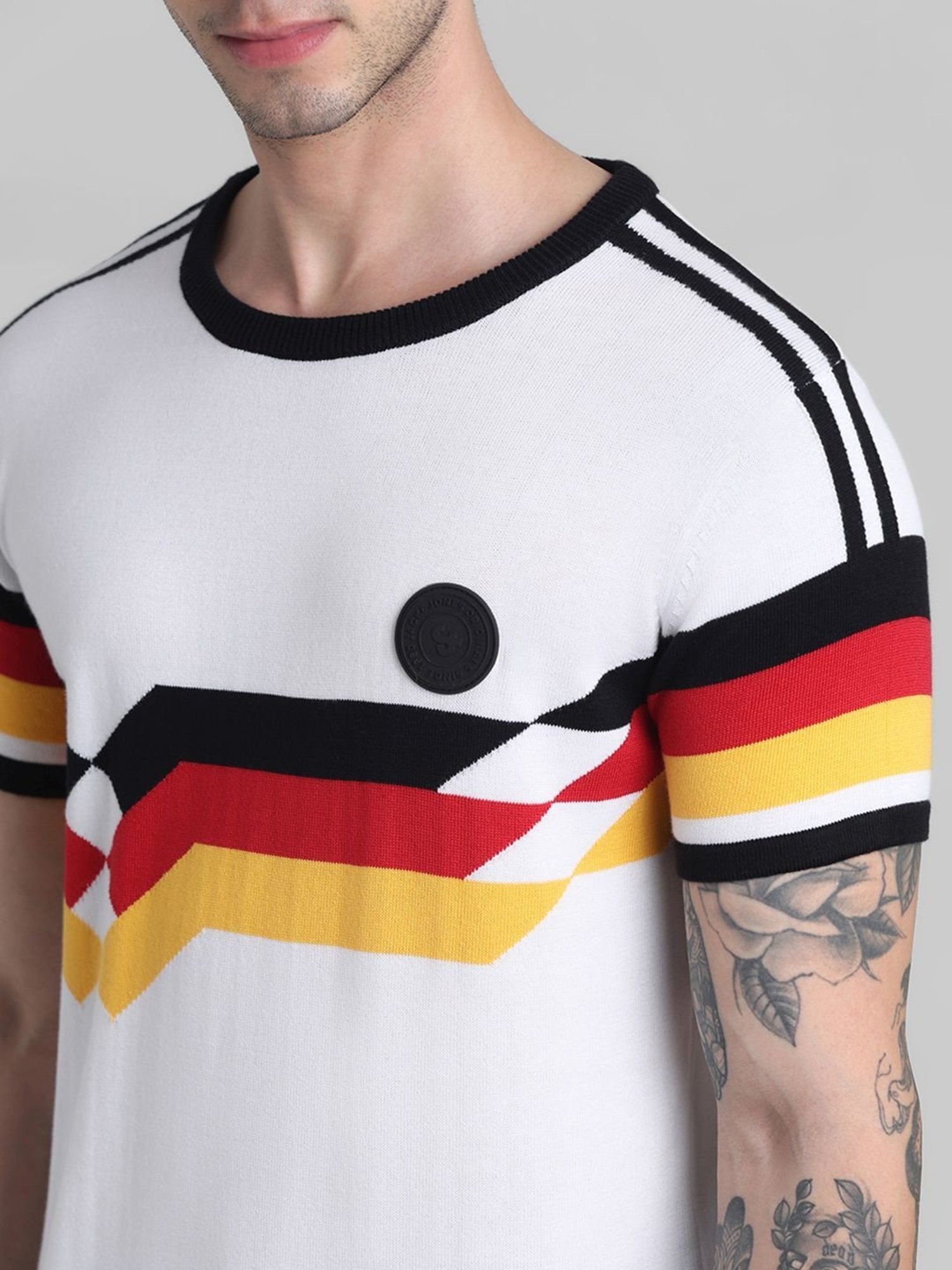 Duke Wine Self Striped Sweater