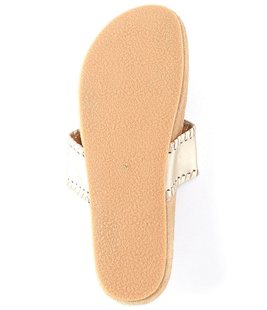 Jack Rogers Jacks Comfort Leather Whipstitch Detail Thong Sandals