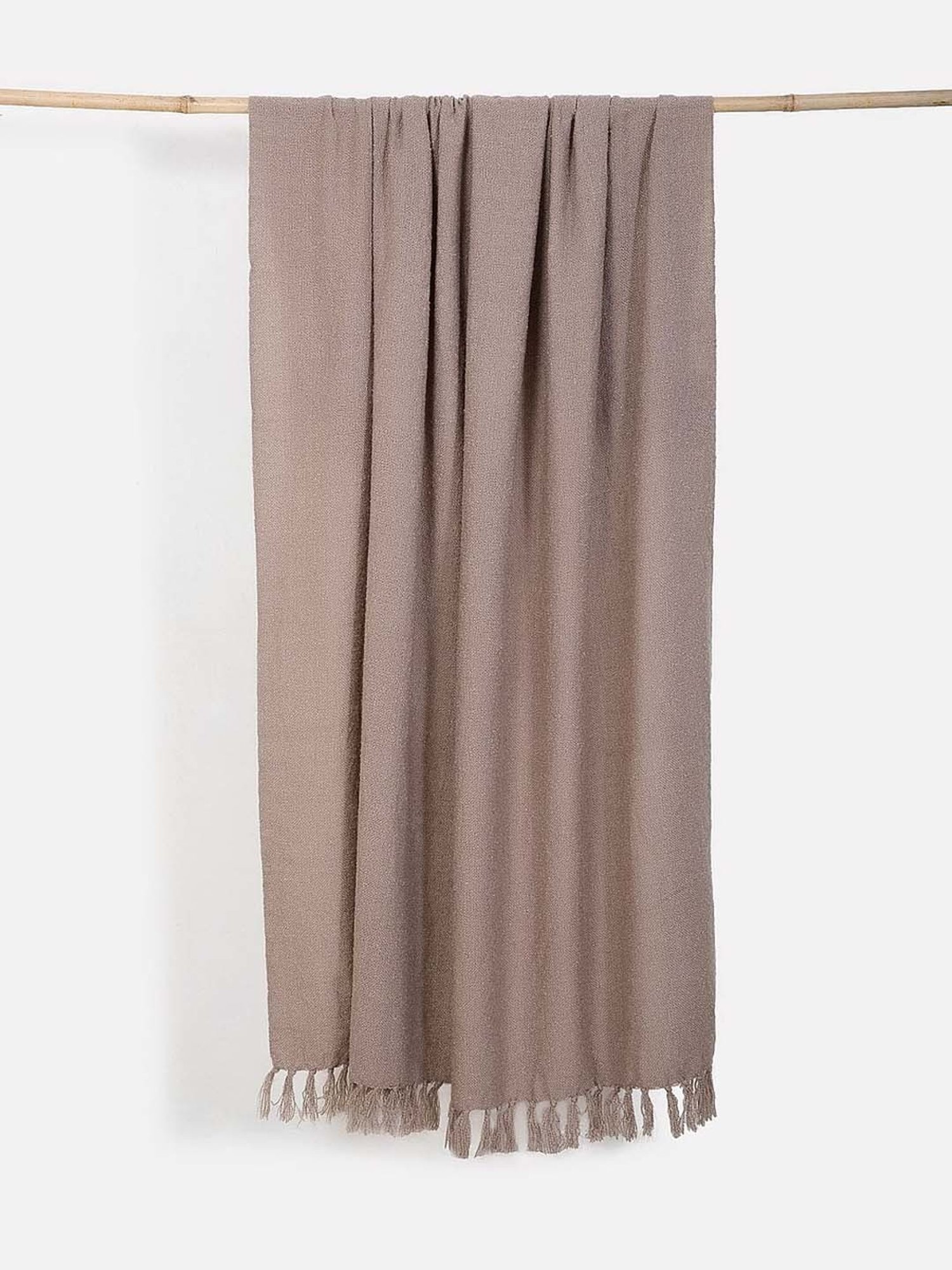 Fabindia Home Standalone Brown Acrylic Boucle Throw