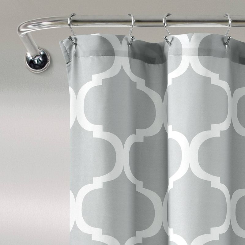 Single Geo Shower Curtain Light Gray - Lush Décor