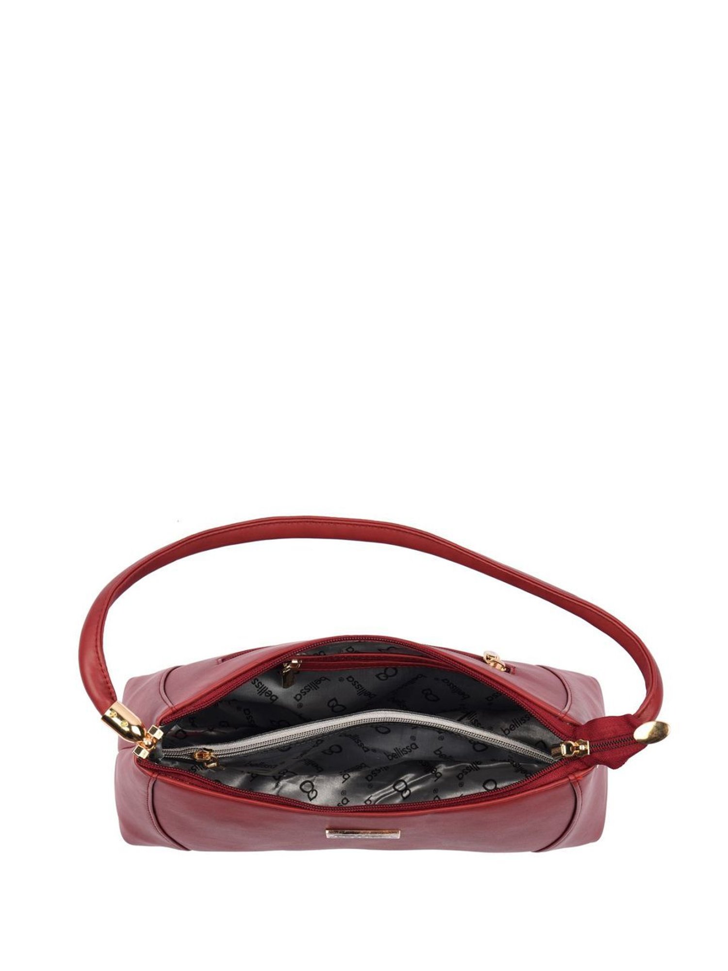 Bellissa Maroon Solid Medium Premium Shoulder Handbag