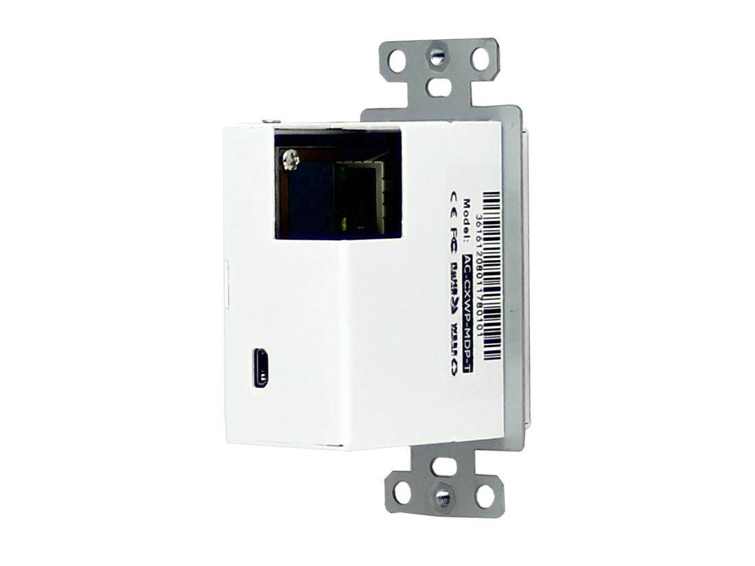 AVPro Edge AC-CXWP-MDP-T 4K Mini DP/HDMI/HDBaseT Single Gang Decora Wall Plate Extender (Transmitter)/White