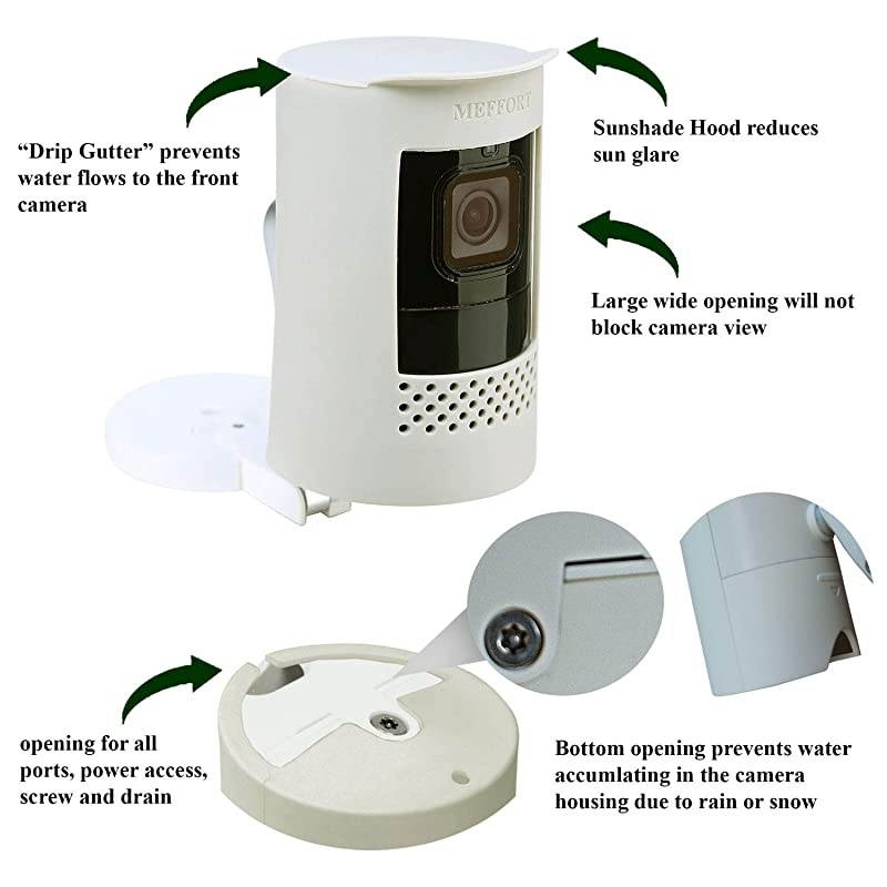 Silicone Skin Case Cover Sun Glare UV amp Weather Protection Skins Compatible for Ring Stick Up Camera Wired 2nd Generation Light Gray 1 Pack