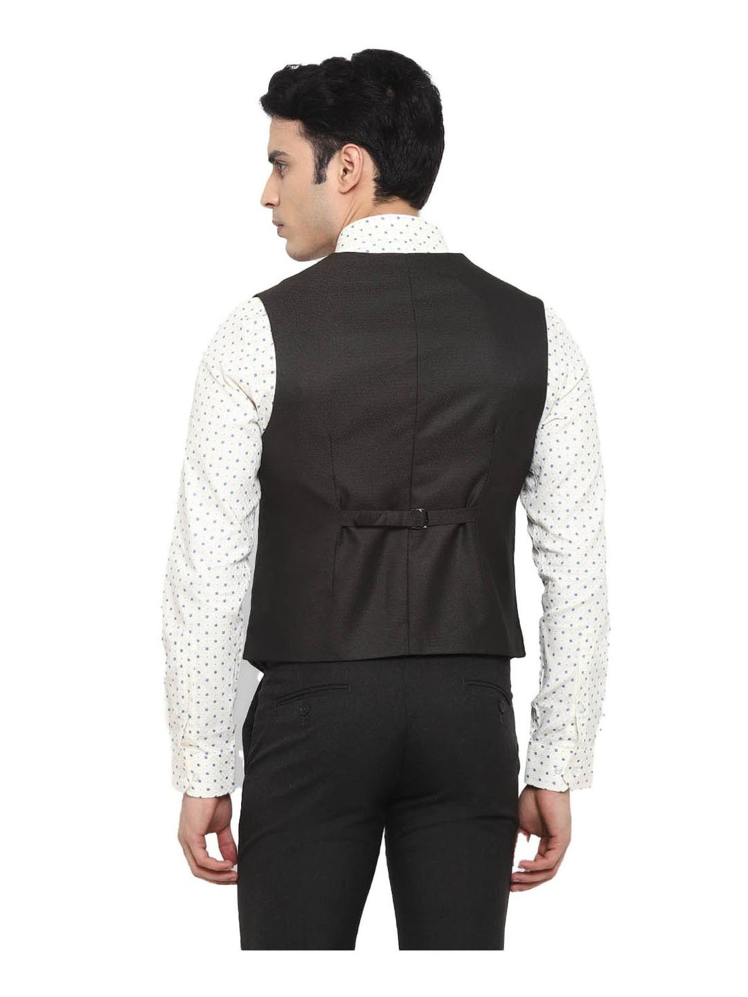 Turtle Black Regular Fit Waistcoat
