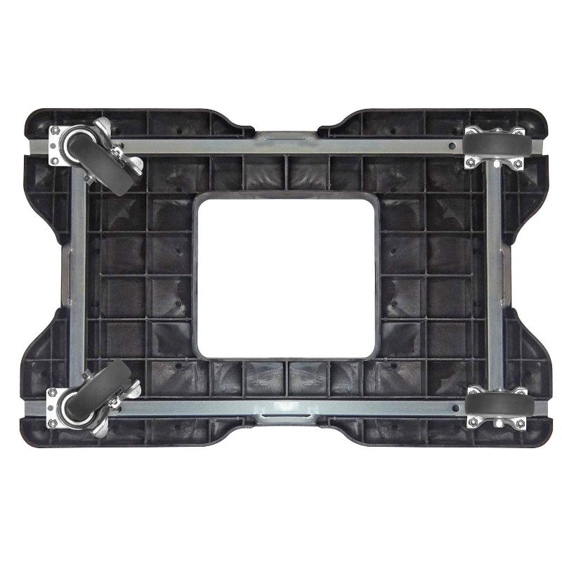 Snap Loc 1,200 lb Capacity General Purpose E Track Panel Cart Dolly Black, Heavy Duty 4 in Thermoplastic Swivel Non Marking Caster Wheels