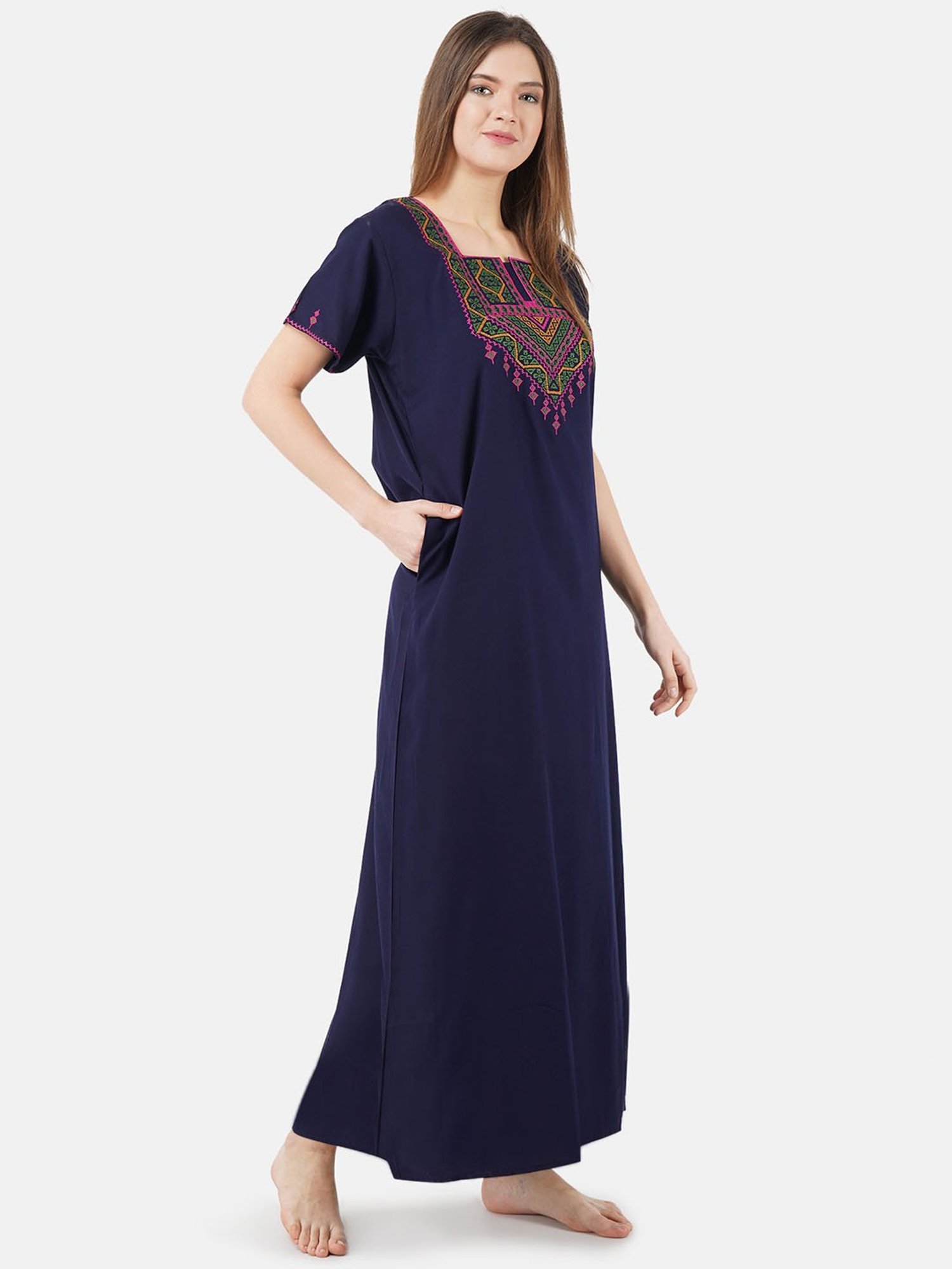 KOI SLEEPWEAR Navy Embroidered Nighty