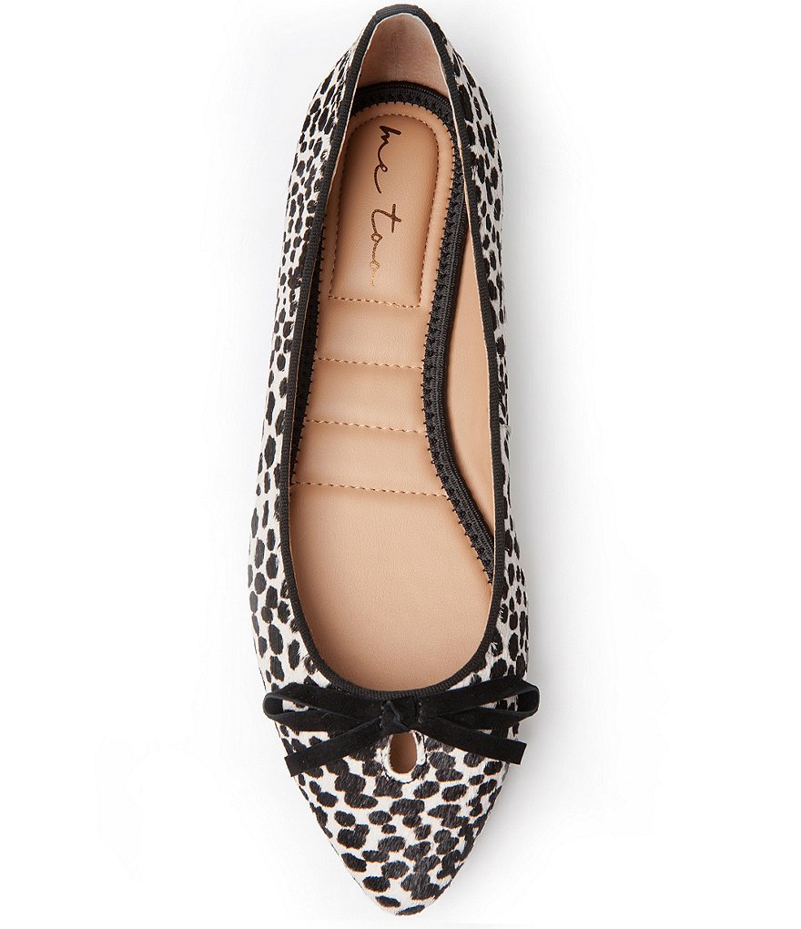 Me Too Alondra Cheetah Print Haircalf Bow Detail Slip-On Flats