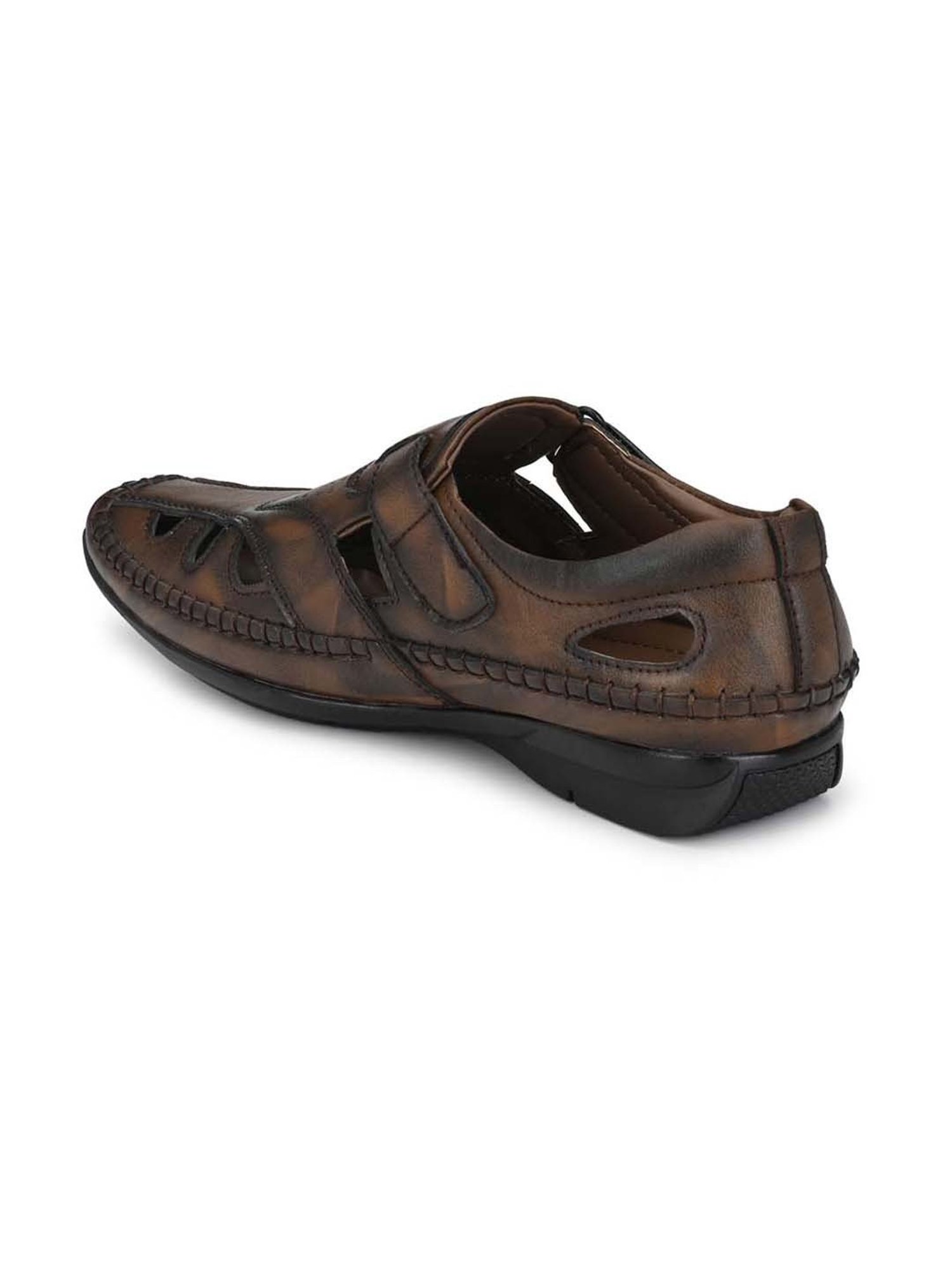 Eego Italy Men's Brown Fisherman Sandals