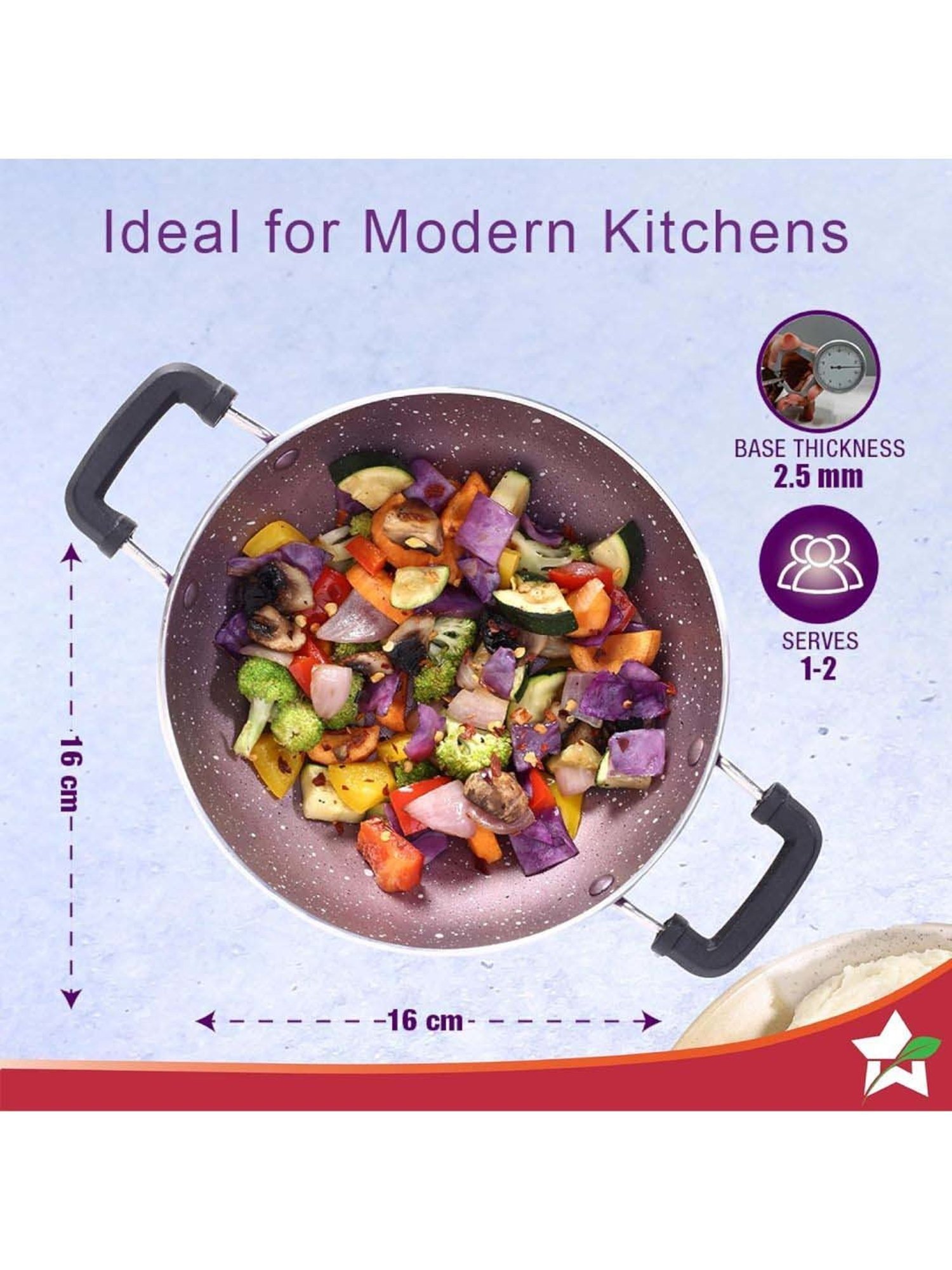 Wonderchef Venice 16 cm Mini Kadhai