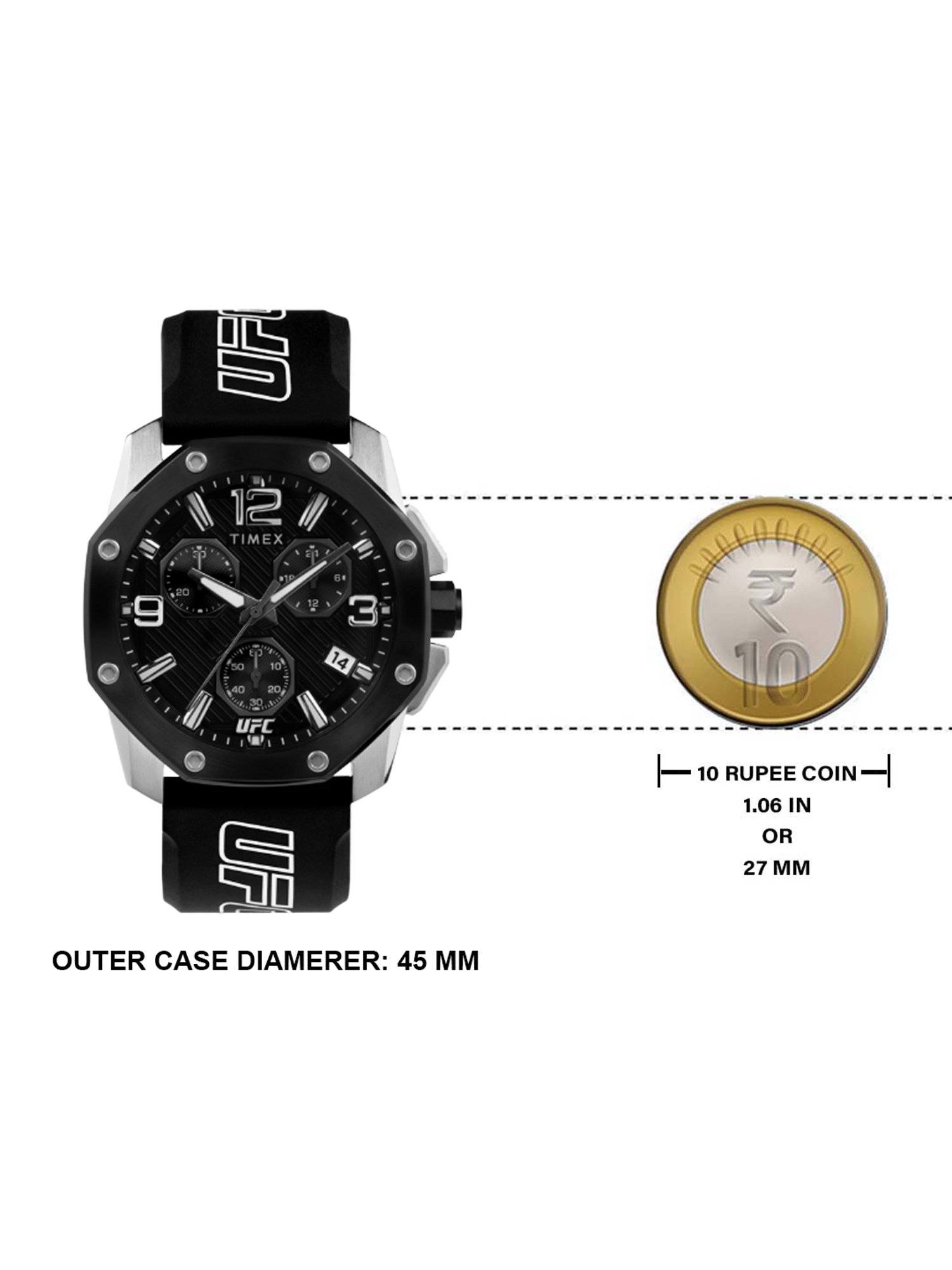 TIMEX UFC Street Men Black Round Dial Analog Watch - TW2V58600X6