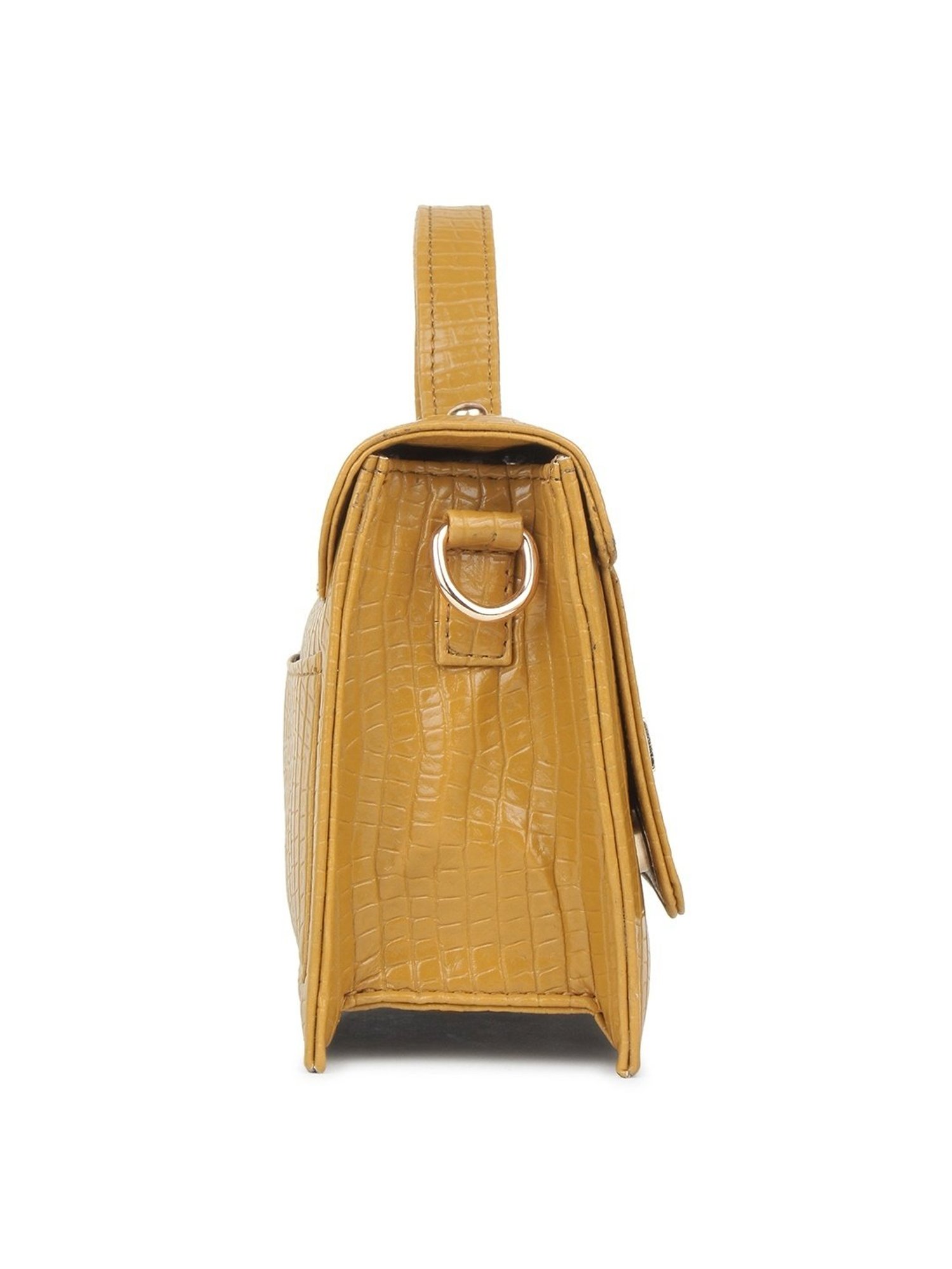 Yelloe Tan Animal Effect Small Satchel Handbag